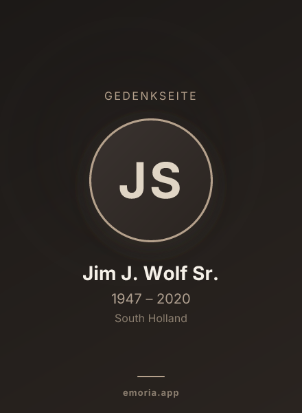 Gedenkportrait von Jim J. Wolf Sr.