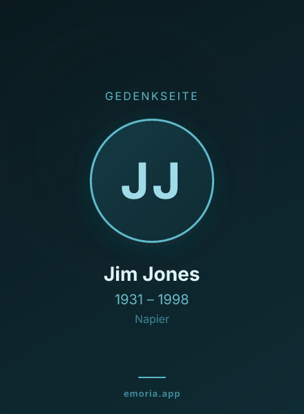 Gedenkportrait von Jim Jones