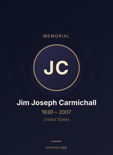 Memorial portrait of Jim Joseph Carmichall