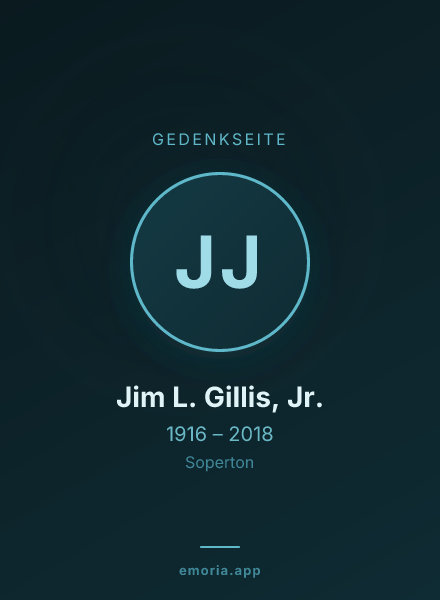 Gedenkportrait von Jim L. Gillis, Jr.