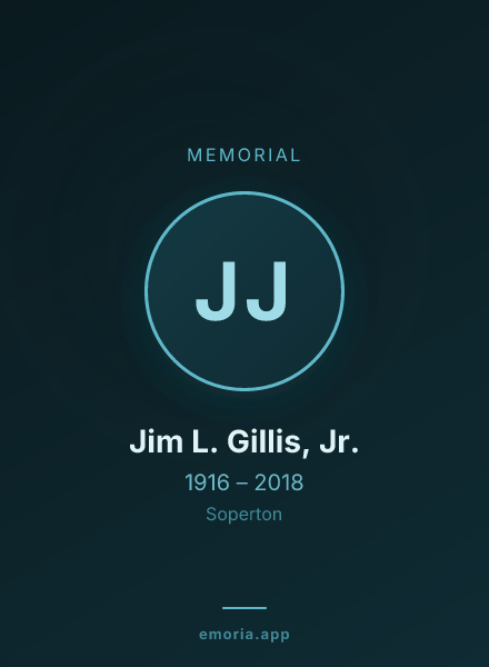 Memorial portrait of Jim L. Gillis, Jr.