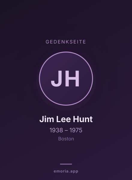 Gedenkportrait von Jim Lee Hunt