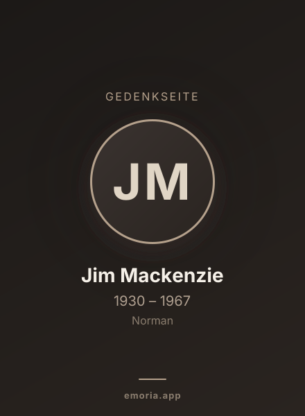 Gedenkportrait von Jim Mackenzie