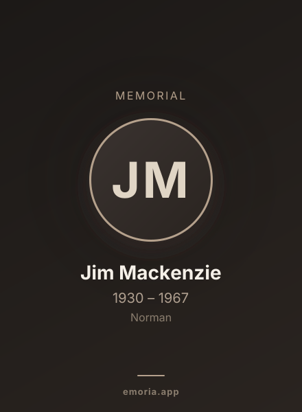 Memorial portrait of Jim Mackenzie