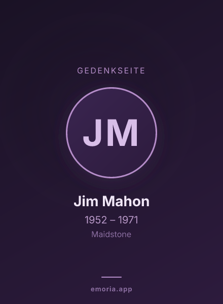 Gedenkportrait von Jim Mahon