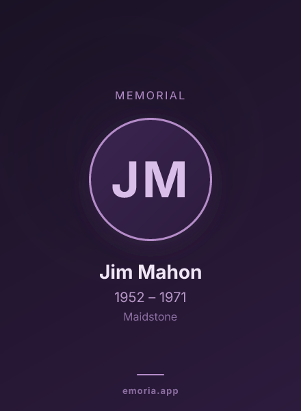 Memorial portrait of Jim Mahon