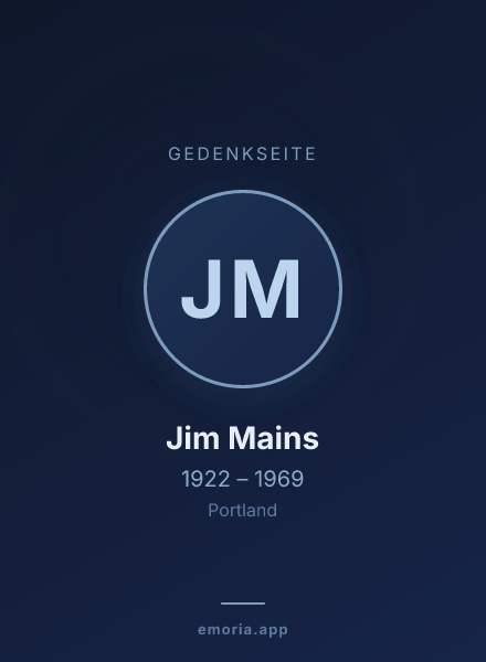 Gedenkportrait von Jim Mains