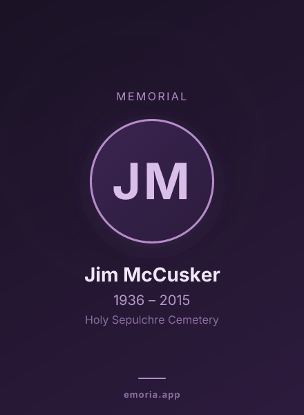 Memorial portrait of Jim McCusker