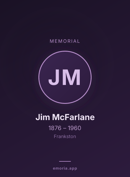 Memorial portrait of Jim McFarlane