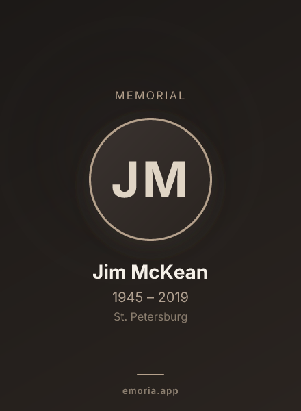 Memorial portrait of Jim McKean