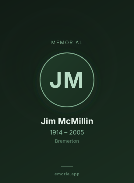 Memorial portrait of Jim McMillin