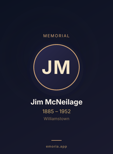 Memorial portrait of Jim McNeilage