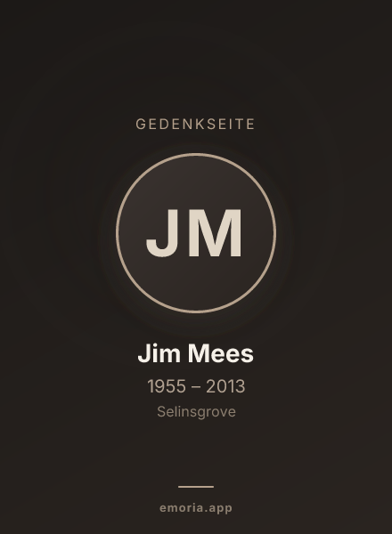 Gedenkportrait von Jim Mees