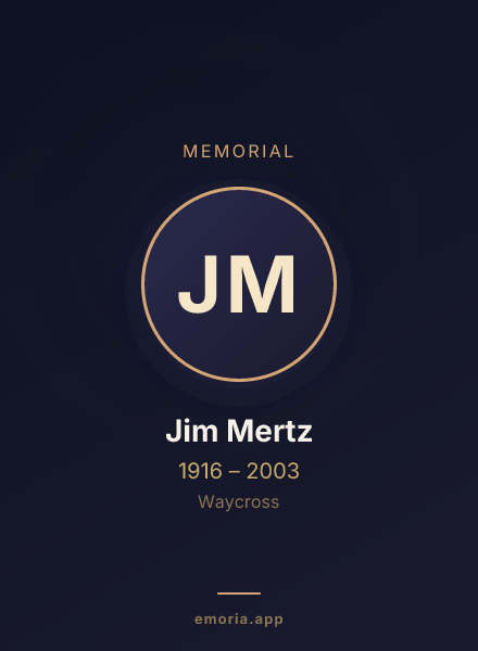 Memorial portrait of Jim Mertz