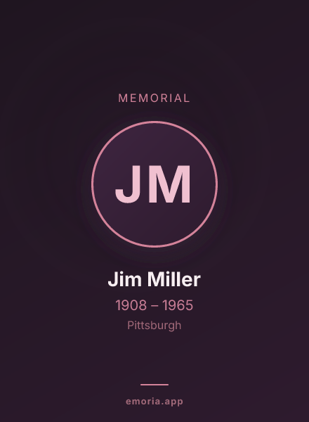 Memorial portrait of Jim Miller