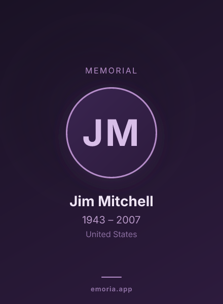 Memorial portrait of Jim Mitchell