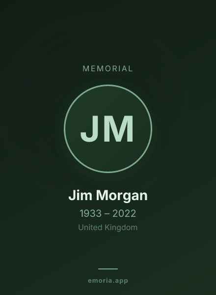 Memorial portrait of Jim Morgan