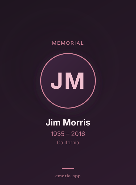 Memorial portrait of Jim Morris