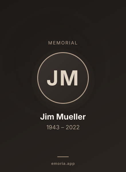 Memorial portrait of Jim Mueller