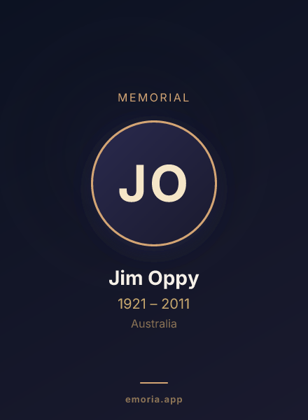 Memorial portrait of Jim Oppy