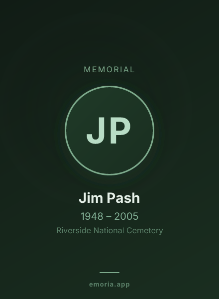 Memorial portrait of Jim Pash