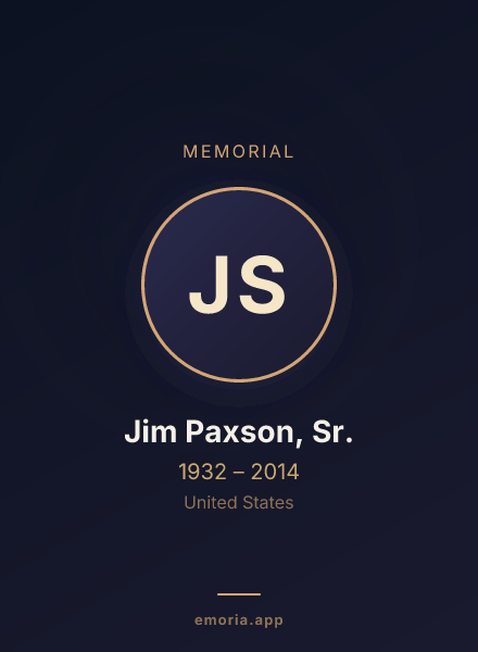 Memorial portrait of Jim Paxson, Sr.