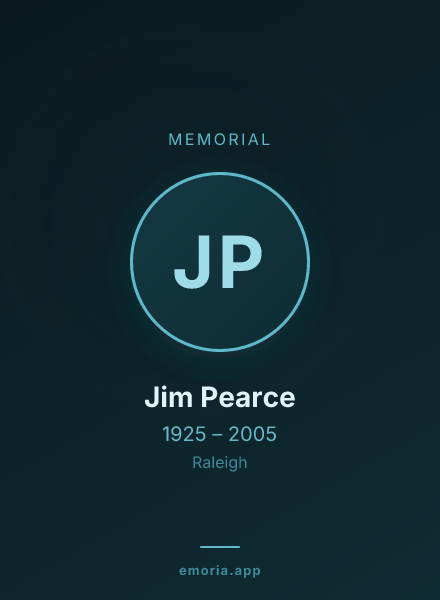 Memorial portrait of Jim Pearce