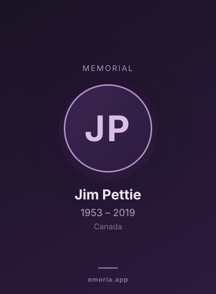 Memorial portrait of Jim Pettie