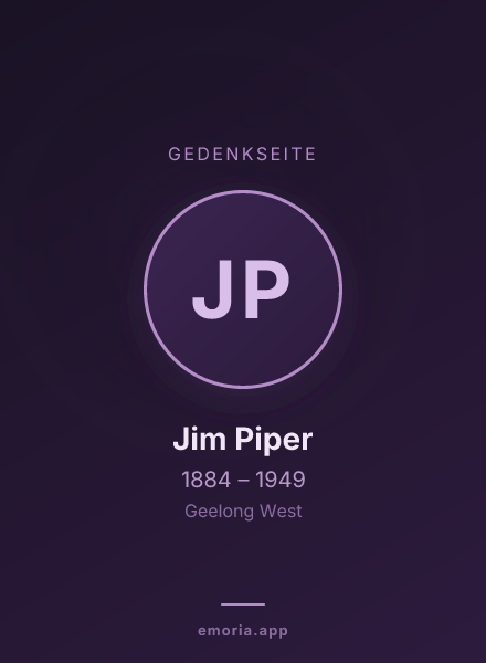 Gedenkportrait von Jim Piper