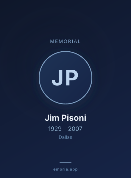 Memorial portrait of Jim Pisoni