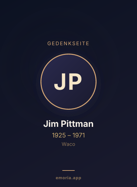 Gedenkportrait von Jim Pittman