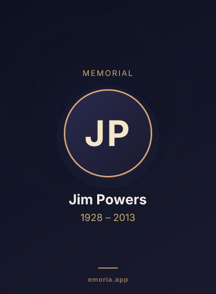 Memorial portrait of Jim Powers