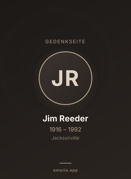 Gedenkportrait von Jim Reeder