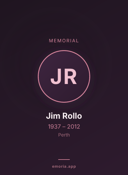 Memorial portrait of Jim Rollo