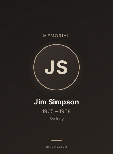 Memorial portrait of Jim Simpson