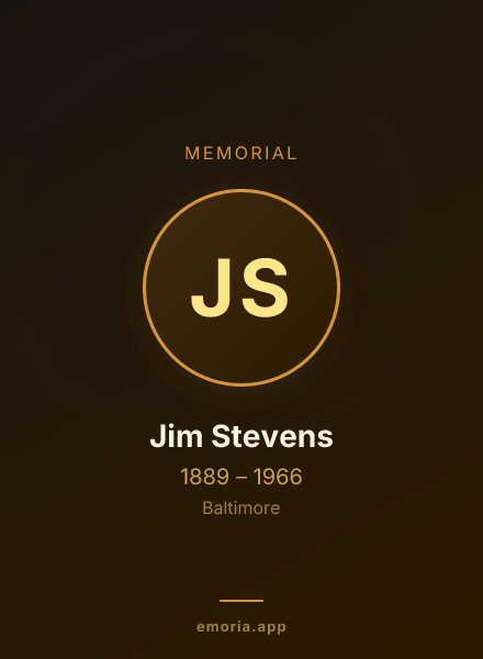 Memorial portrait of Jim Stevens