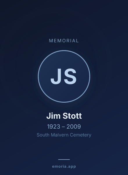 Memorial portrait of Jim Stott
