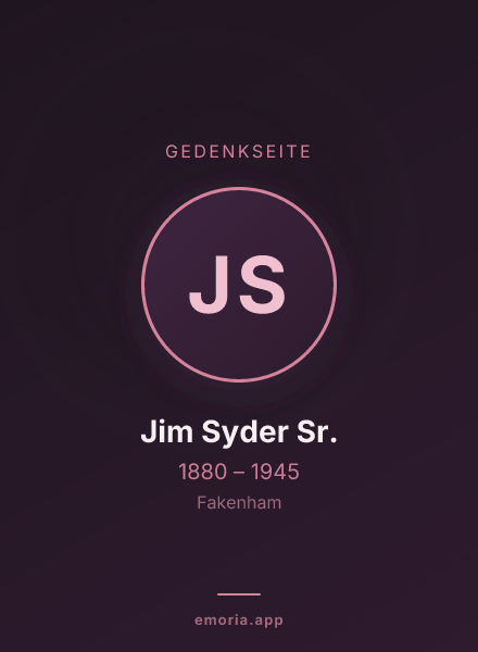 Gedenkportrait von Jim Syder Sr.
