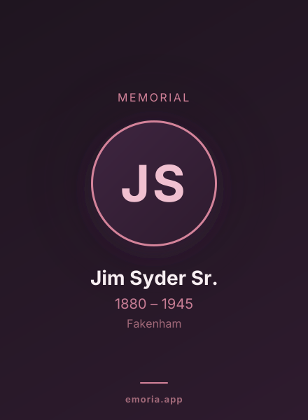 Memorial portrait of Jim Syder Sr.