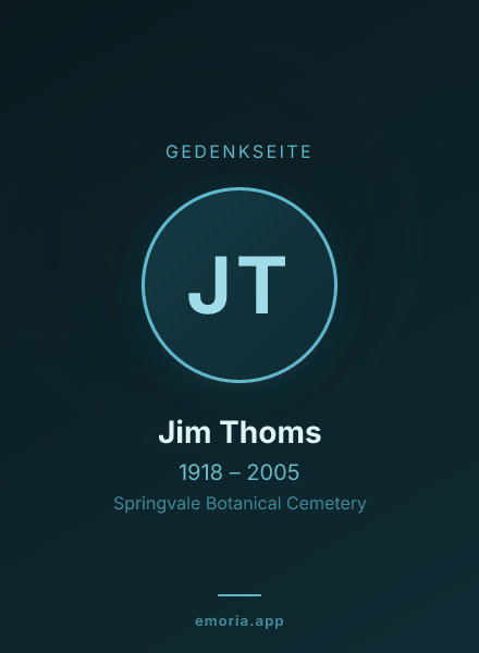 Gedenkportrait von Jim Thoms
