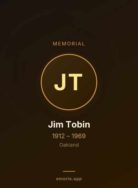 Memorial portrait of Jim Tobin