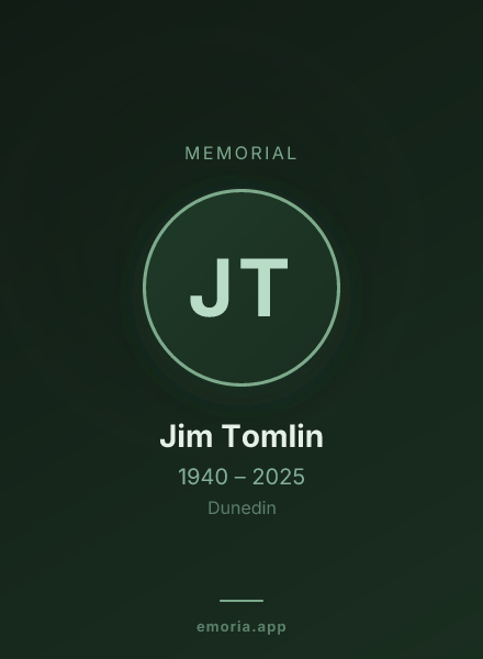 Memorial portrait of Jim Tomlin