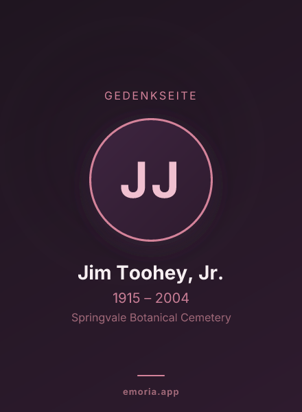 Gedenkportrait von Jim Toohey, Jr.