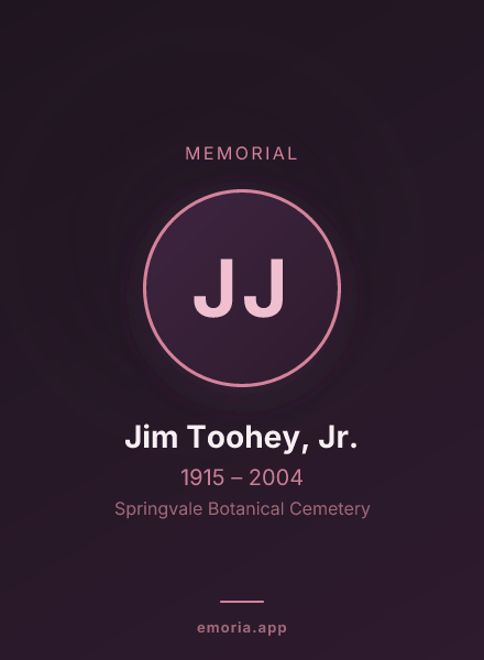 Memorial portrait of Jim Toohey, Jr.