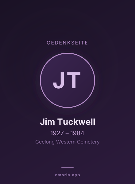 Gedenkportrait von Jim Tuckwell