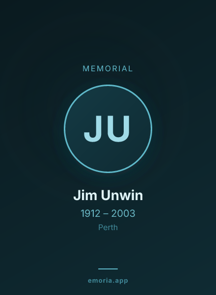 Memorial portrait of Jim Unwin