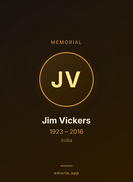 Memorial portrait of Jim Vickers