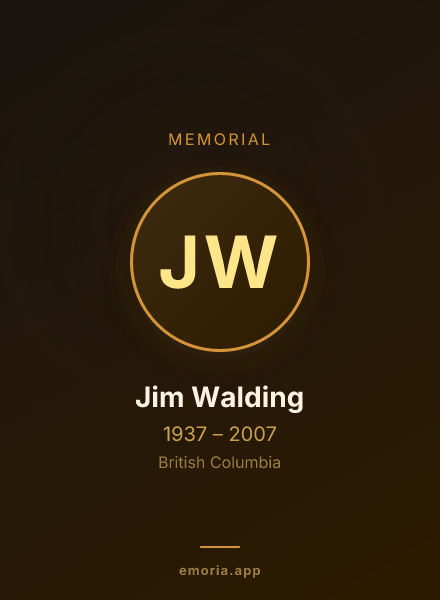 Memorial portrait of Jim Walding