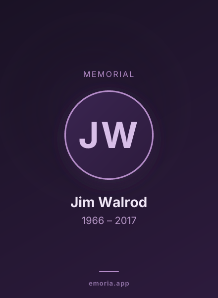 Memorial portrait of Jim Walrod