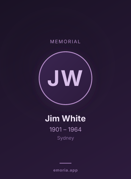 Memorial portrait of Jim White